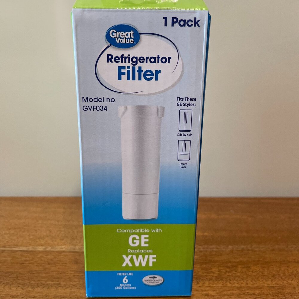 NEW Great Value Replacement for GE XWF (Not XWFE) Refrigerator Water Filter 1 Ct